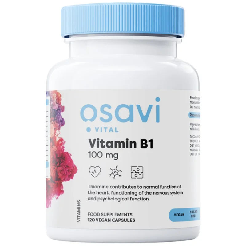 Vitamin B1 100 mg | Thiamine / 60 капсули, 60 дози