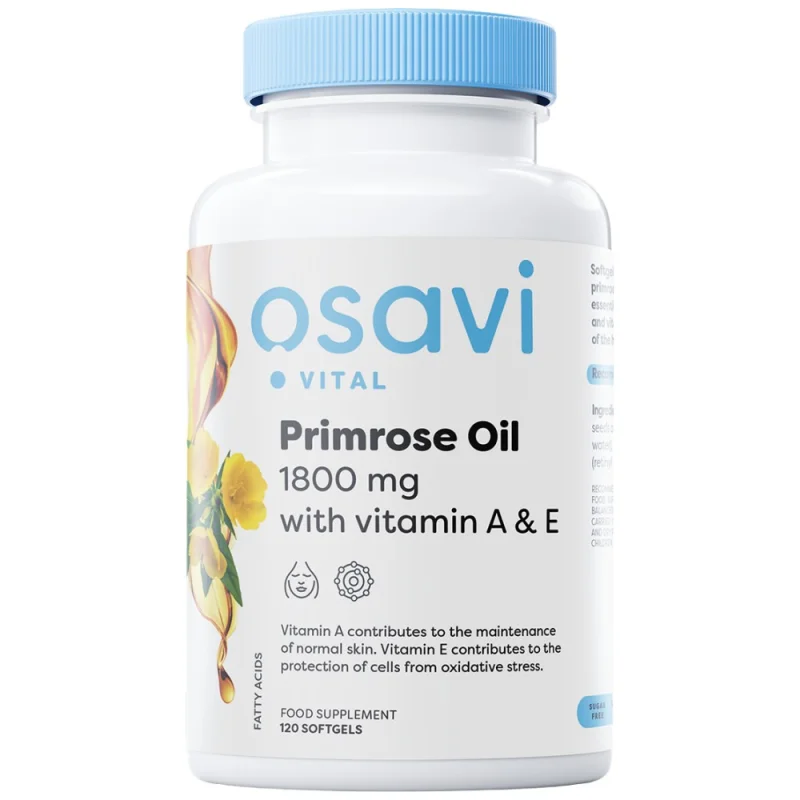 Primrose Oil 1800 mg | with Vitamin A & E / 180 Гел капсули, 60 дози
