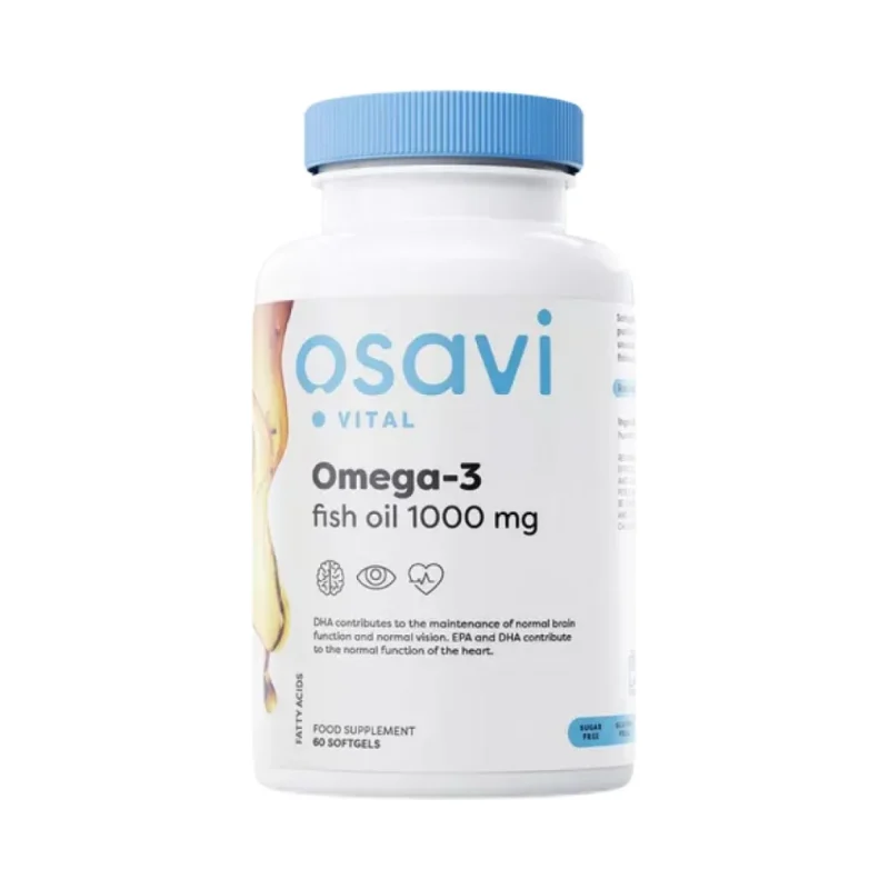 Omega 3 Fish Oil 1000 mg | Molecularly Distilled / 60 Гел капсули, 30 дози - Osavi