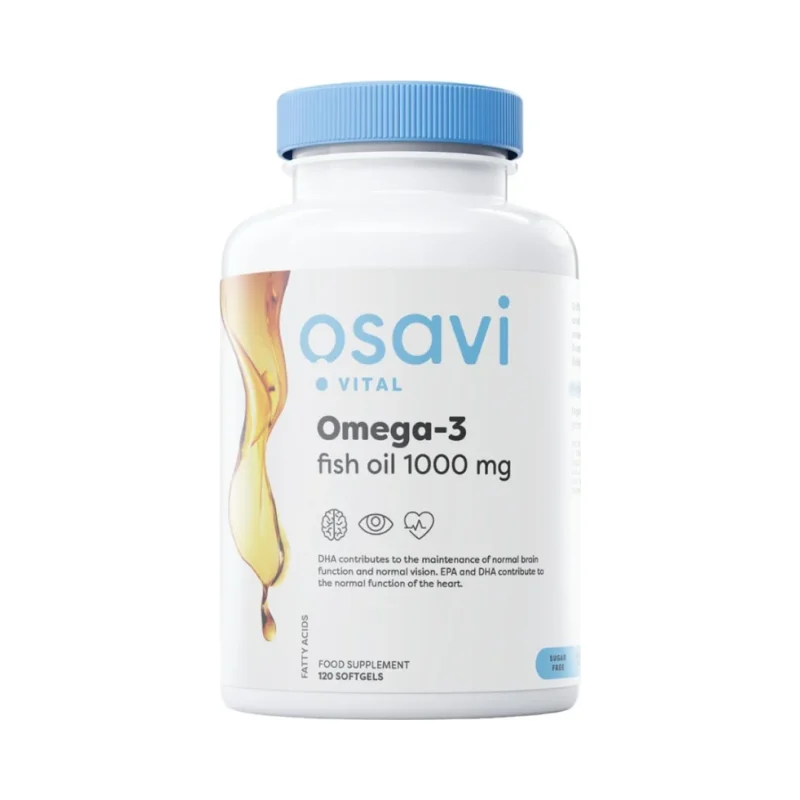 Omega 3 Fish Oil 1000 mg | Molecularly Distilled / 120 Гел капсули, 60 дози - Osavi