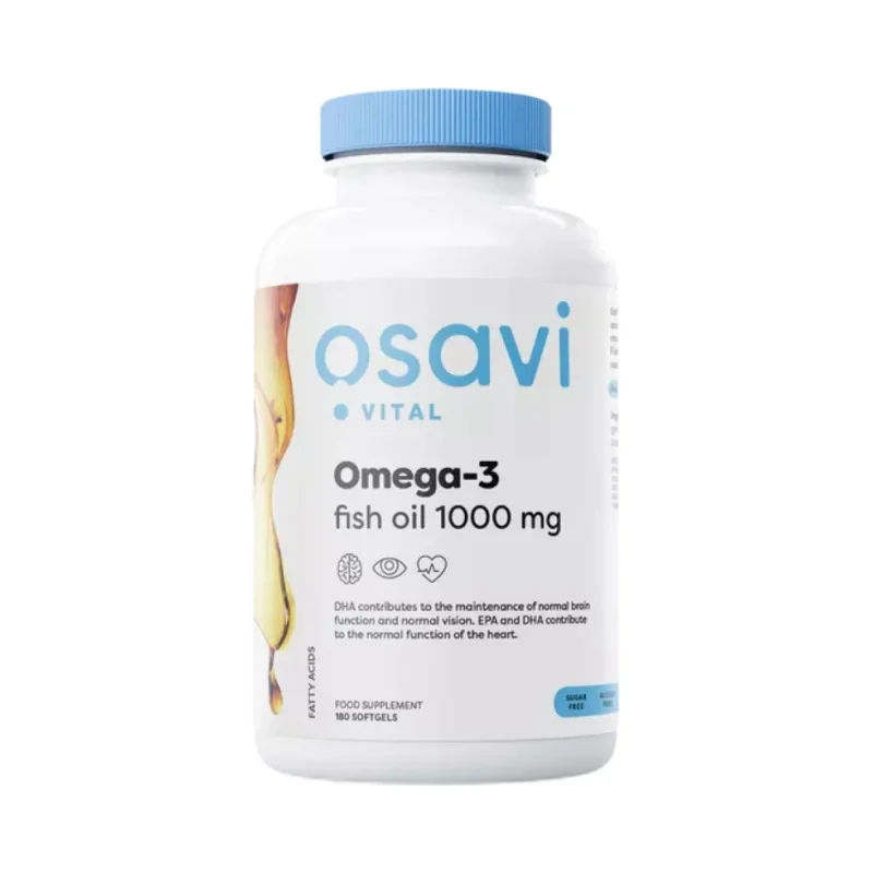 Omega 3 Fish Oil 1000 mg | Molecularly Distilled / 180 Гел капсули, 90 дози - Osavi