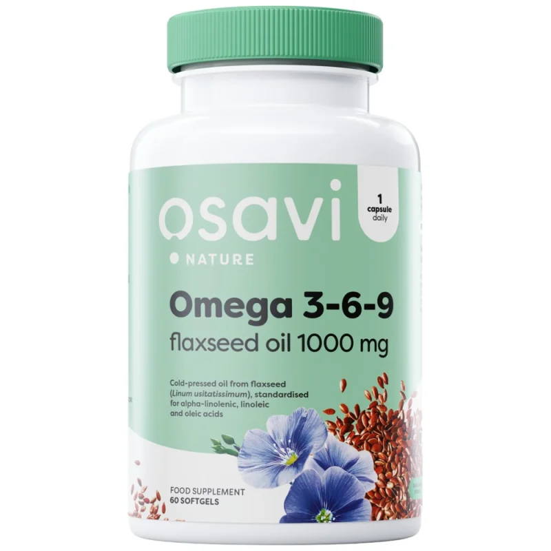 Omega 3-6-9 Flaxseed Oil 1000 mg / 60 Гел капсули, 60 дози