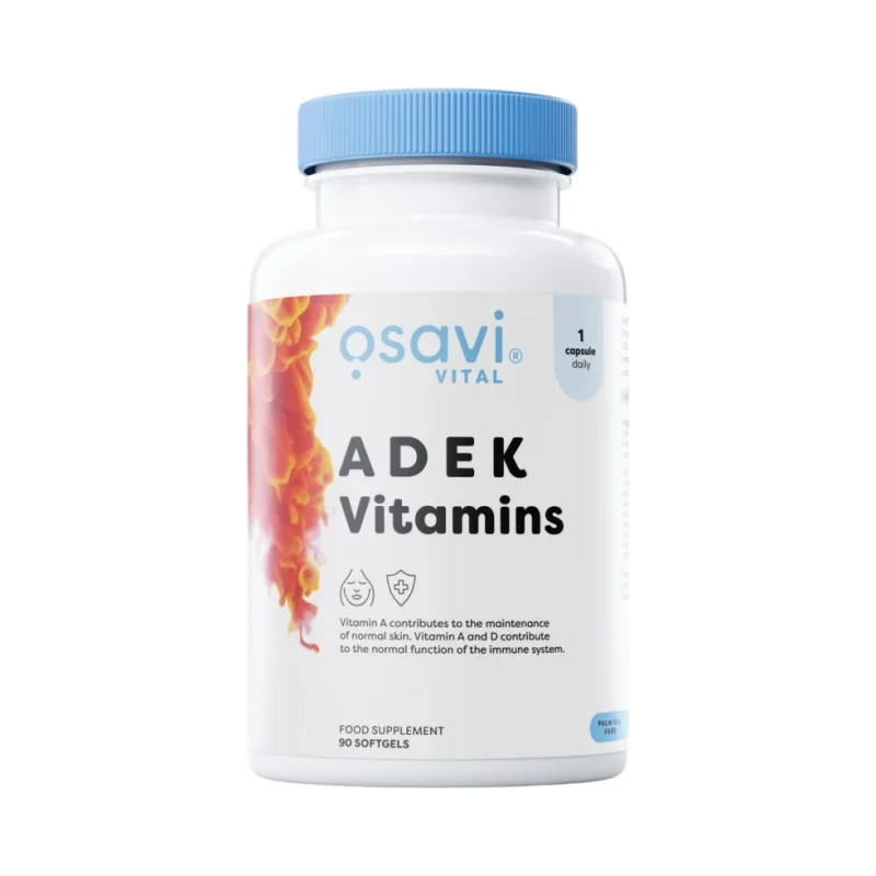 ADEK Vitamins | A + D + E + K | with Quali-D® / 90 Гел капсули, 90 дози - Osavi