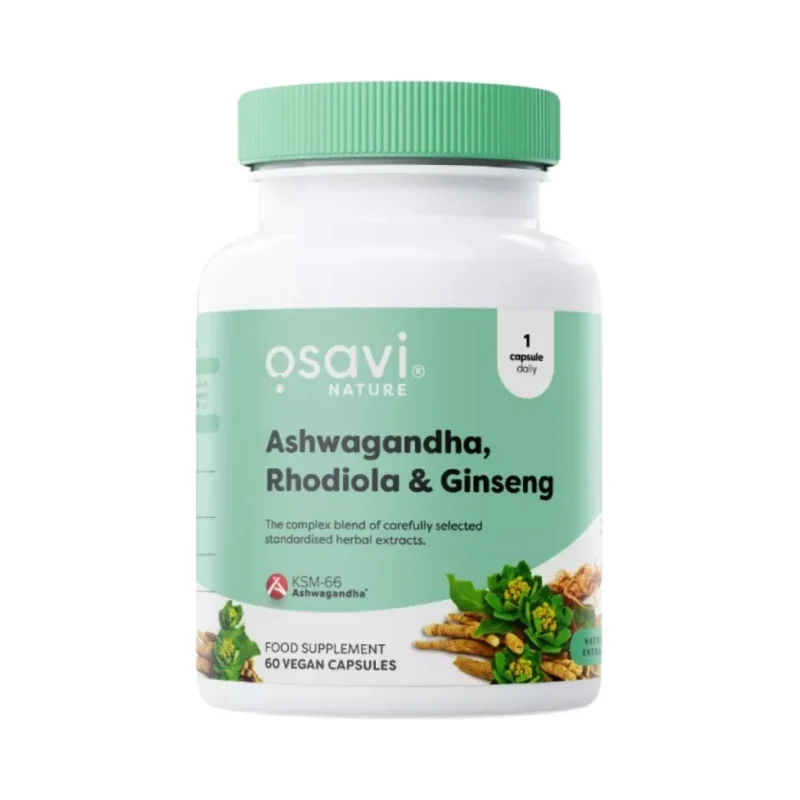 Ashwagandha + Rhodiola & Ginseng / 60 капсули, 60 дози - Osavi