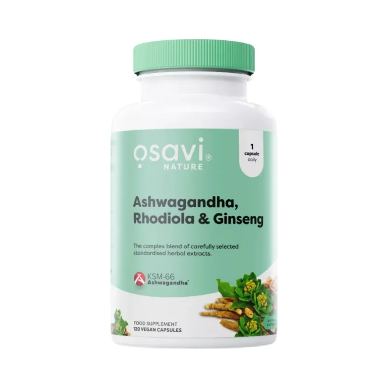 Ashwagandha + Rhodiola & Ginseng / 120 капсули, 120 дози - Osavi