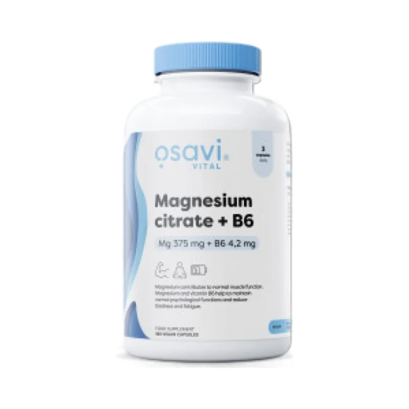 Magnesium Citrate 375 mg + B6 | P-5-P (60 дози) / 180 капсули - Osavi