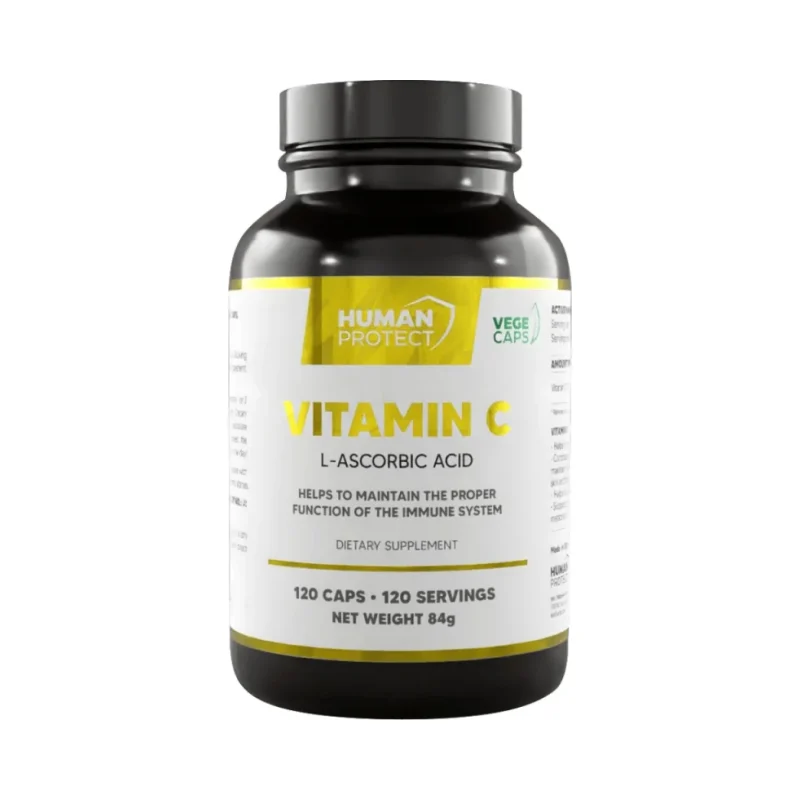 Vitamin C 500 mg | L-Ascorbic Acid / 120 капсули, 120 дози - Human Protect