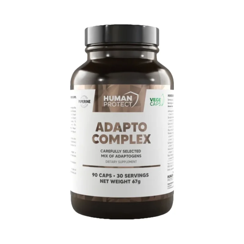Adapto Complex | Adaptogenic Matrix with Ashwagandha, Bacopa, Rhodiola, Ginseng / 90 капсули, 90 дози - Human Protect