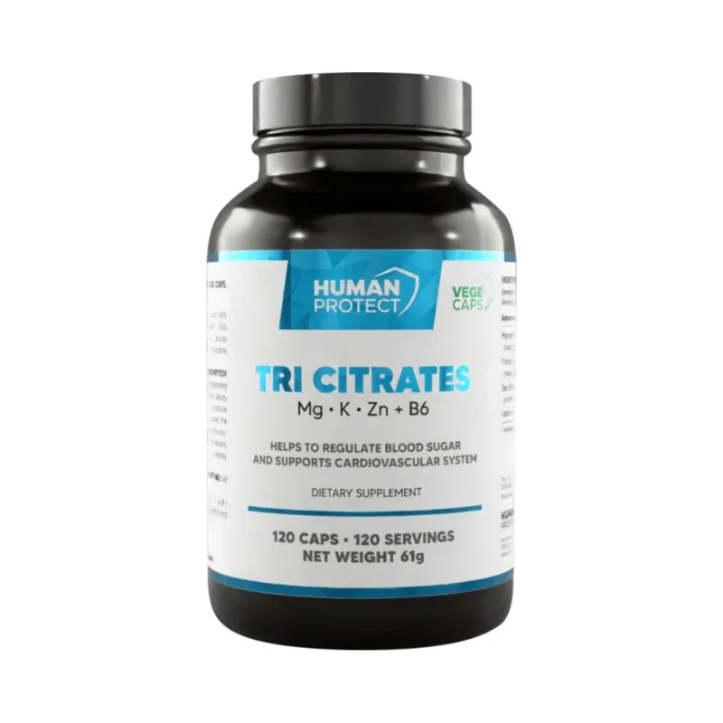 Tri Citrate | Magnesium + Potassium + Zinc / 120 капсули, 120 дози - Human Protect