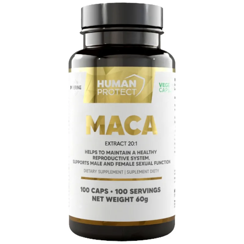 Maca 500 mg | with Black Pepper Extract / 100 капсули, 100 дози