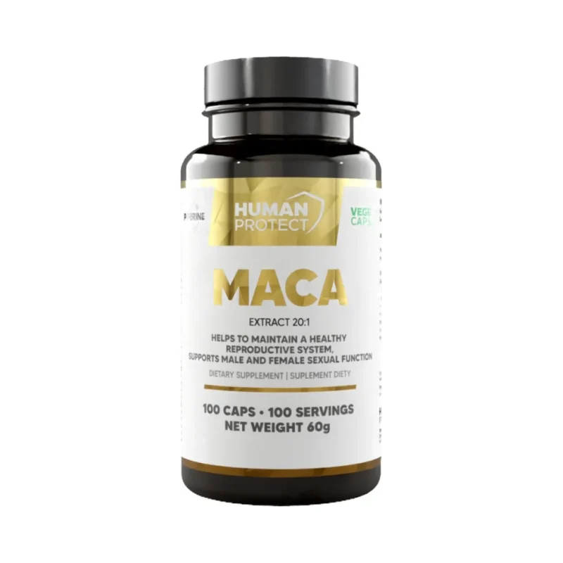 Maca 500 mg | with Black Pepper Extract / 100 капсули, 100 дози - Human Protect