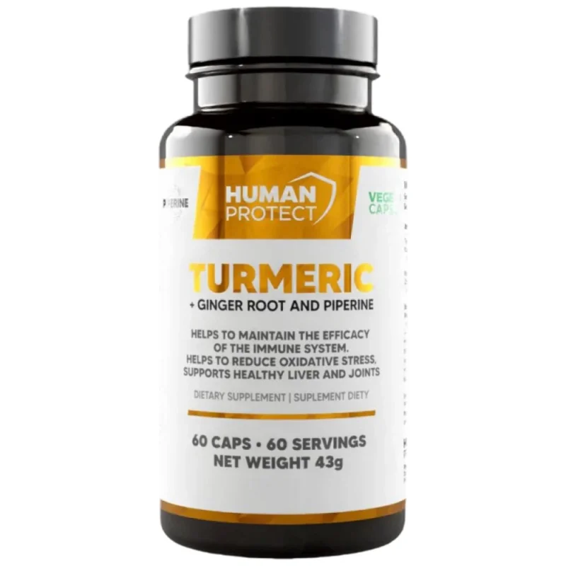 Turmeric with Ginger Root | with 95% Curcuminoids &amp; 5% Gingerols / 60 капсули, 60 дози