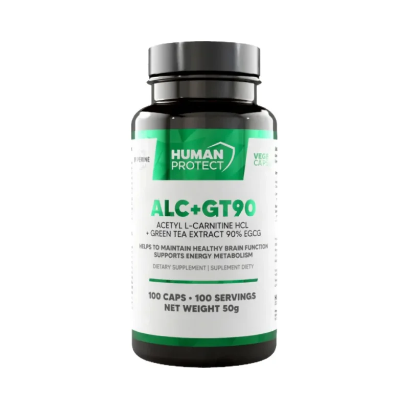 ALC + GT90 | Acetyl L-Carnitine & Green Tea Extract with 90% EGCG / 100 капсули, 100 дози - Human Protect