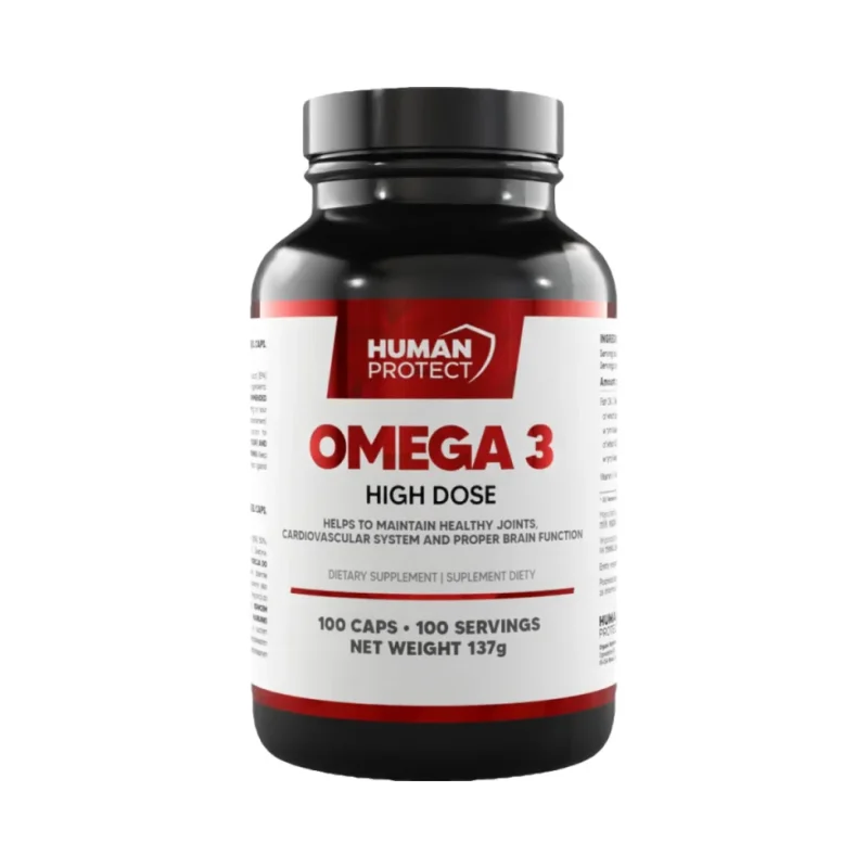 Omega 3 HIGH DOSE | with 50% EPA & 25% DHA / 100 капсули, 100 дози / 100 Гел капсули - Human Protect