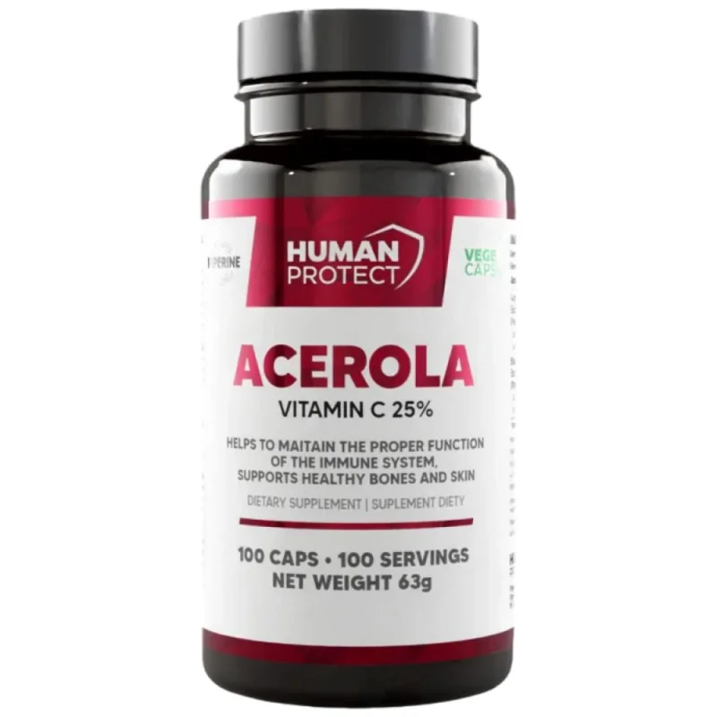 Acerola 500 mg | Natural Source of Vitamin C / 100 капсули, 50 дози