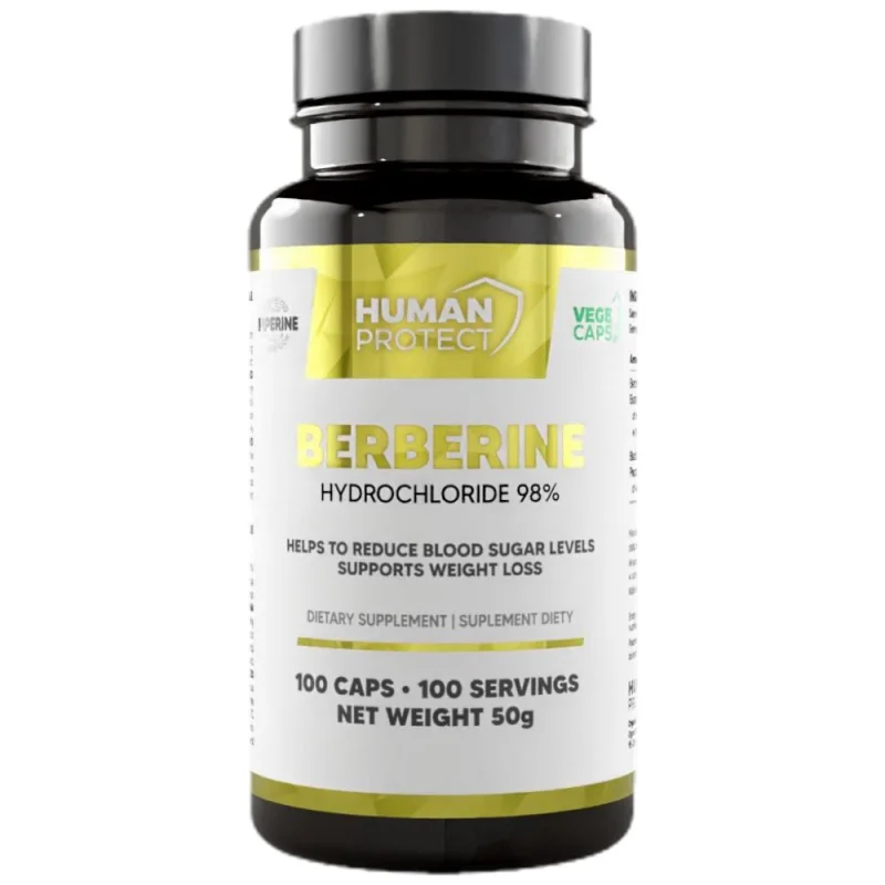 Berberine HCl 400 mg 98% | with Piperine / 100 капсули, 100 дози