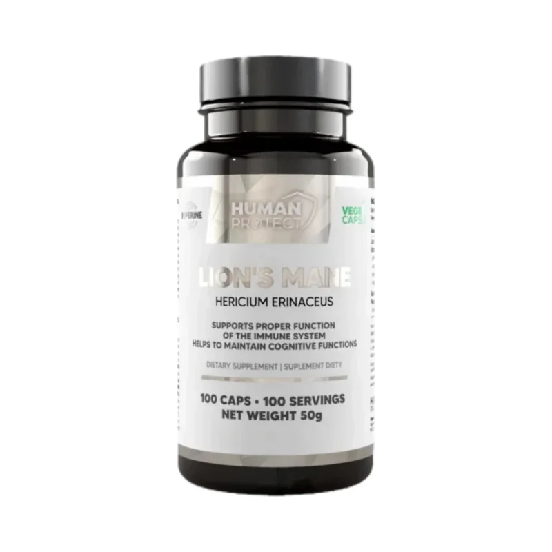 Lion's Mane 400 mg | with 20% Beta-Glucans / 100 капсули, 100 дози - Human Protect