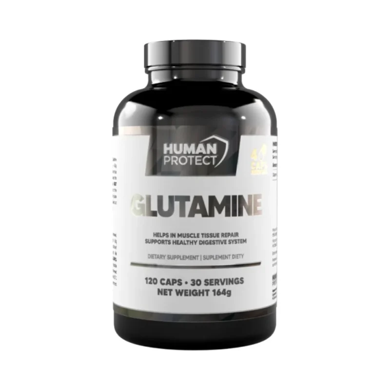 Glutamine Capsules 1200 mg (30 дози) / 120 капсули - Human Protect