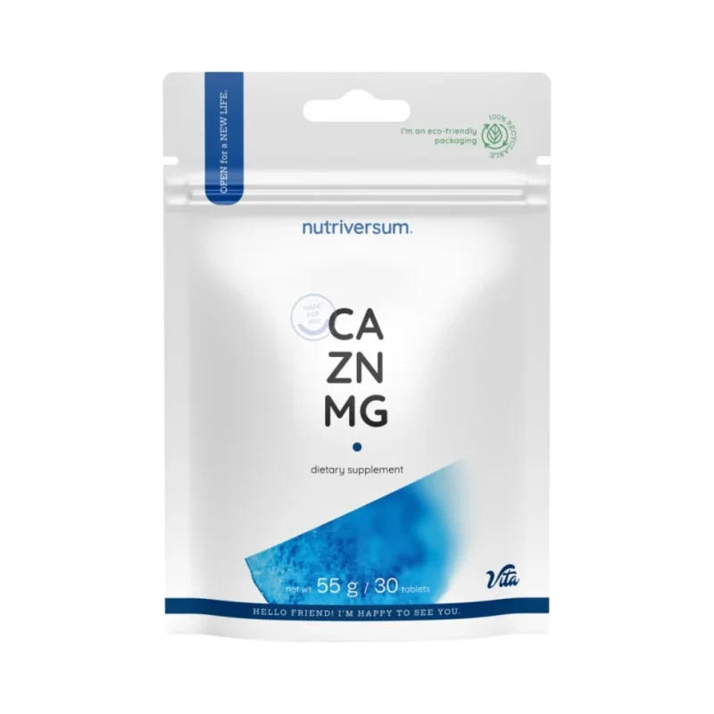 Ca/Zn/MG | Calcium Magnesium Zinc Formula / 30 Таблетки, 30 дози - Nutriversum
