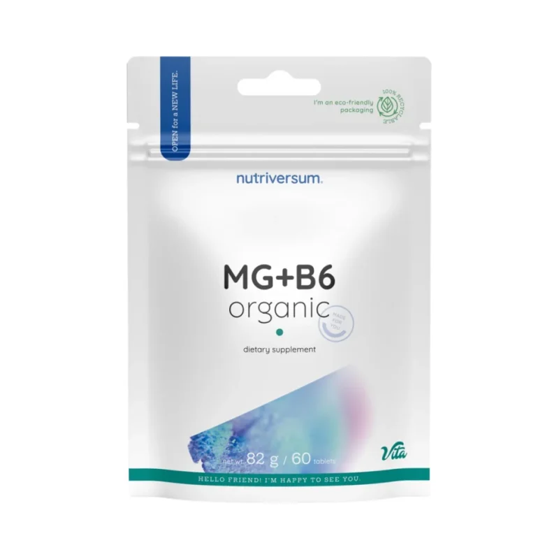 MG + B6 | Organic Magnesium + Vitamin B6 / 60 Таблетки, 60 дози - Nutriversum