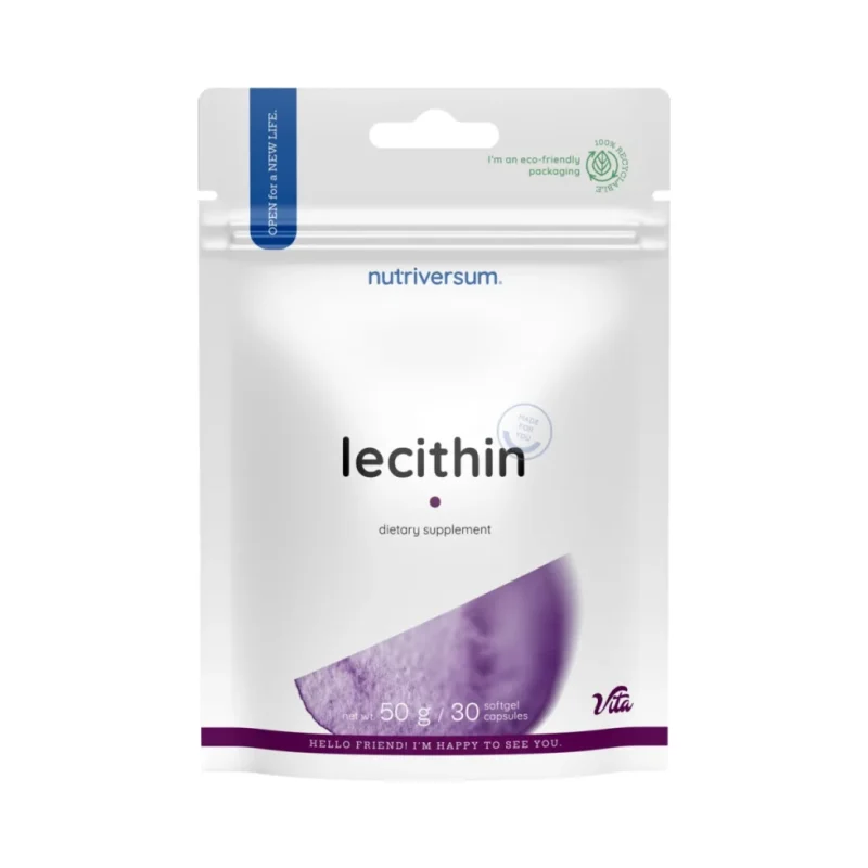 Lecithin 1200 mg | From Soybean Oil / 30 Гел капсули, 30 дози - Nutriversum