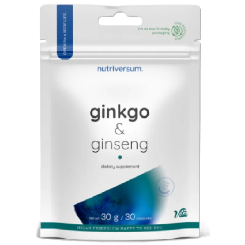 Ginkgo + Ginseng | Ginkgo Biloba 250 mg + Siberian Ginseng 400 mg / 30 капсули, 30 дози