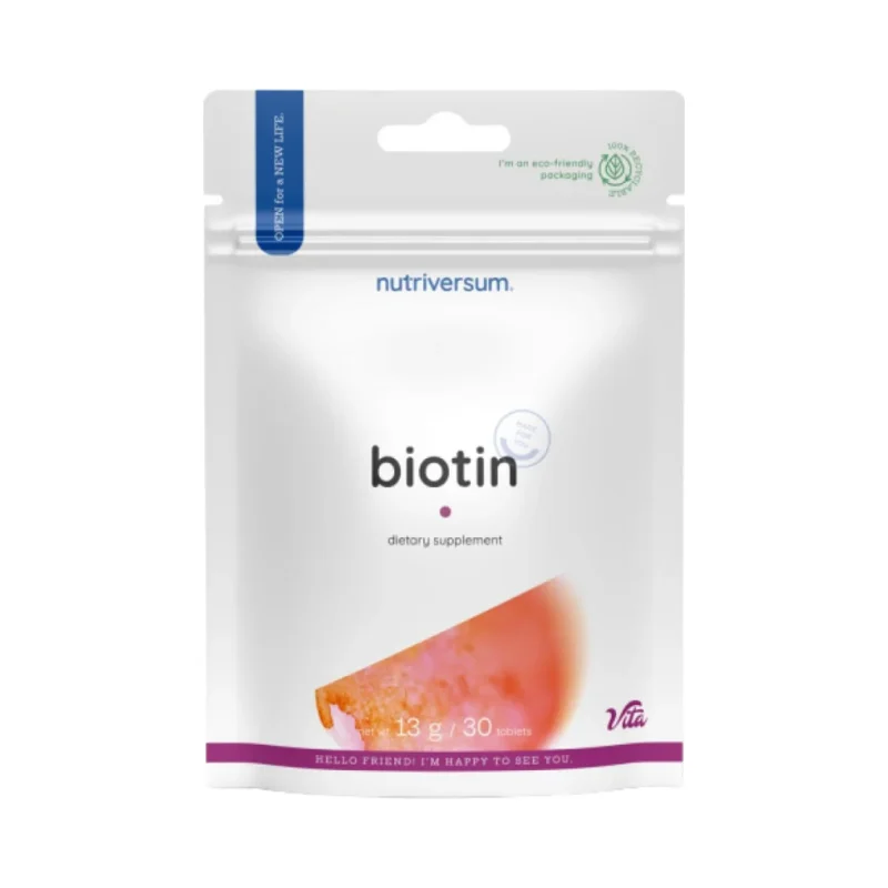 Biotin 5000 mcg / 30 Таблетки, 30 дози - Nutriversum