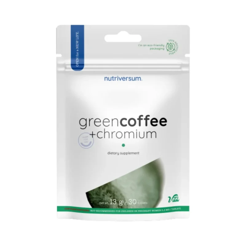 Green Coffee + Chromium / 30 Таблетки, 30 дози - Nutriversum