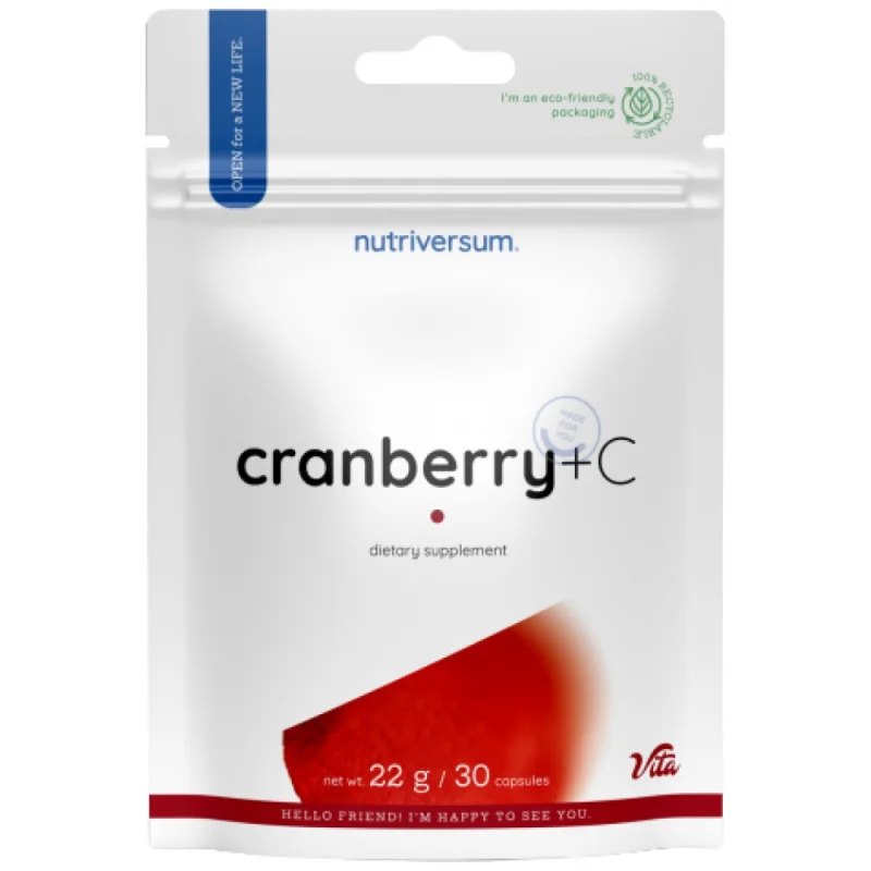 Cranberry Caps + Vitamin C / 30 капсули, 30 дози