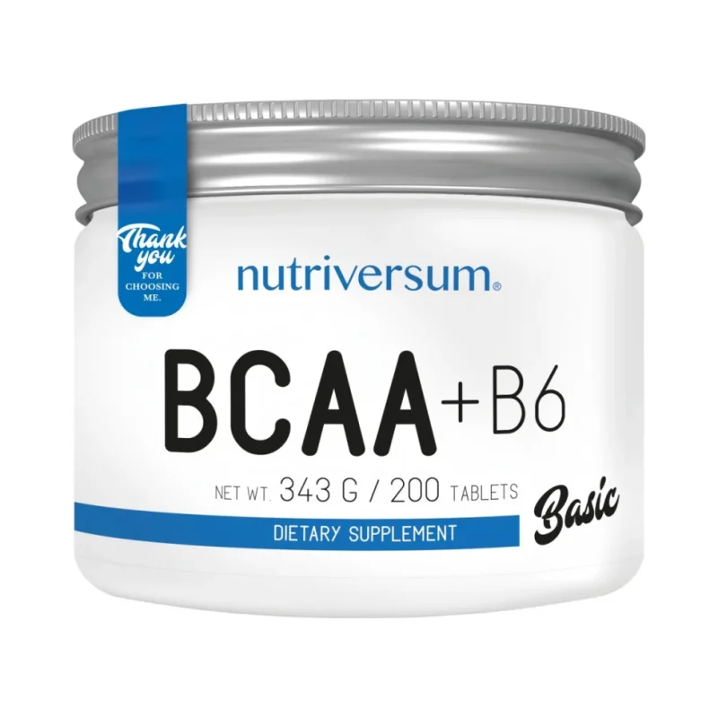 BCAA + B6 Tablets / 200 Таблетки, 50 дози - Nutriversum