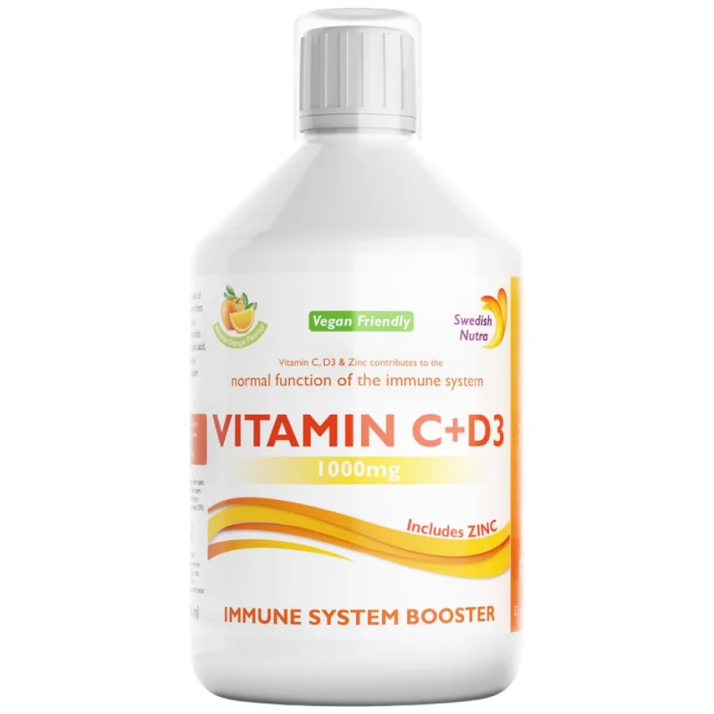 Vitamin C + D3 and Zinc | Immune System Booster / 500 мл, 33 дози