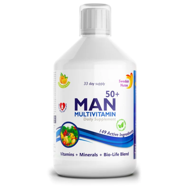 Man Multivitamin 50+ | Vitamins + Minerals + Bio-Life Blend / 500 мл, 33 дози