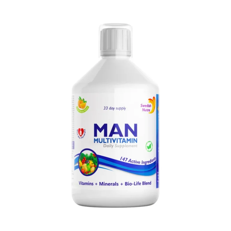 Man Multivitamin | Vitamins + Minerals + Bio-Life Blend / 500 мл, 33 дози - Swedish Nutra