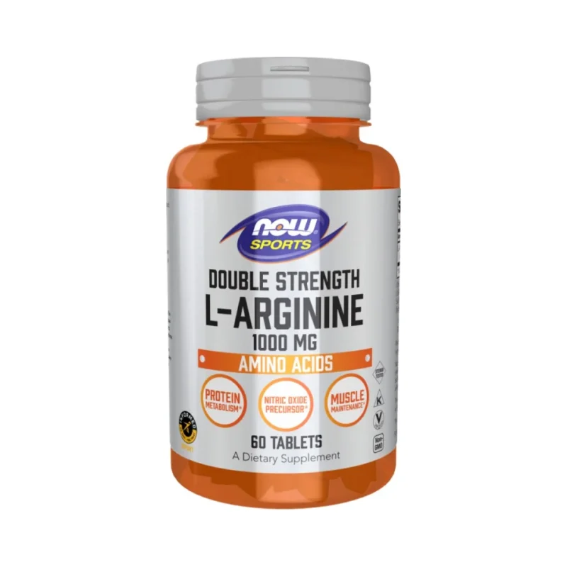 L-Arginine 1000 mg / Double Strength (60 дози) / 60 Таблетки - NOW