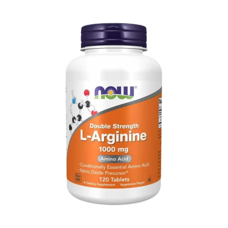 L-Arginine 1000 mg / Double Strength (60 дози) / 120 Таблетки - NOW