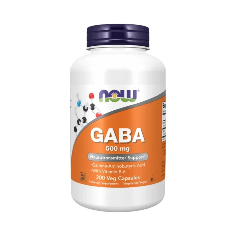 GABA 500 mg + B6 (200 дози) / 200 капсули - NOW