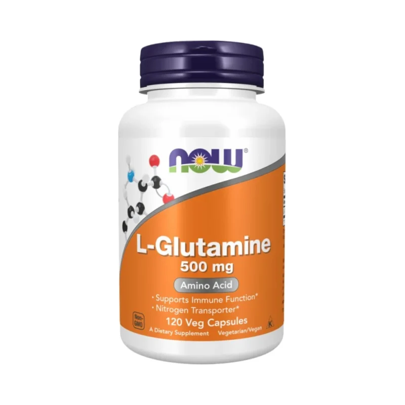 L-Glutamine 500 mg (120 дози) / 120 капсули - NOW