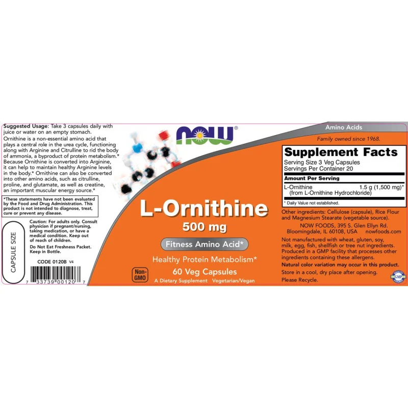 L-Ornithine 500 mg (20 дози) / 60 капсули