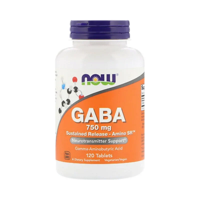 GABA 750 mg / Sustained Release (120 дози) / 120 Таблетки - NOW