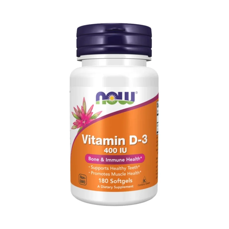 Vitamin D-3 400 IU / 180 Гел капсули - NOW