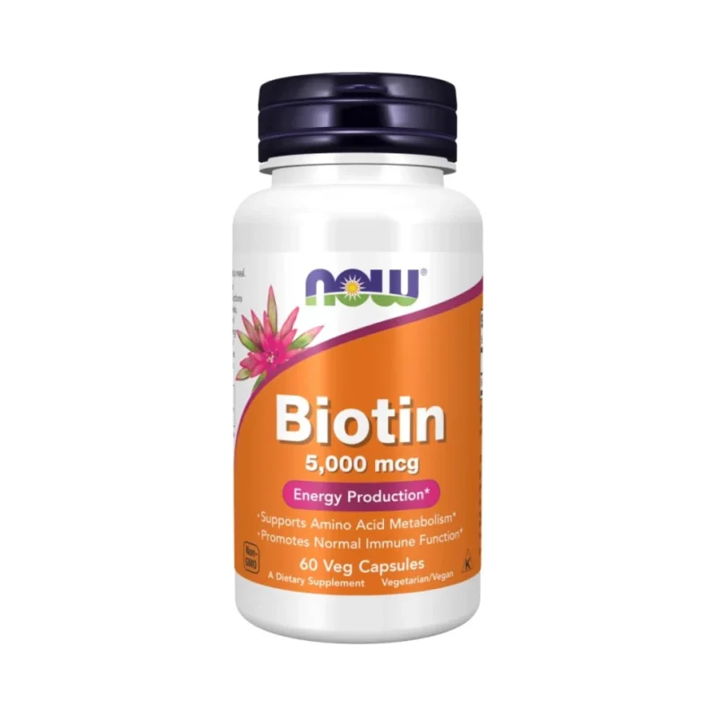Biotin 5000 mcg (60 дози) / 60 капсули - NOW