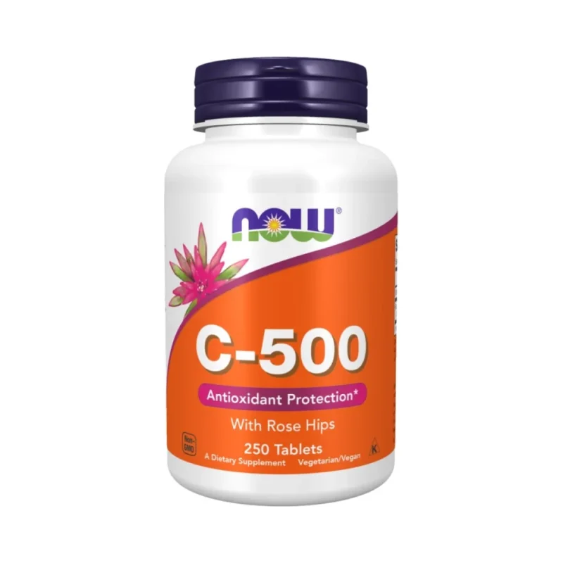 Vitamin C-500 with Rose Hips (250 дози) / 250 Таблетки - NOW