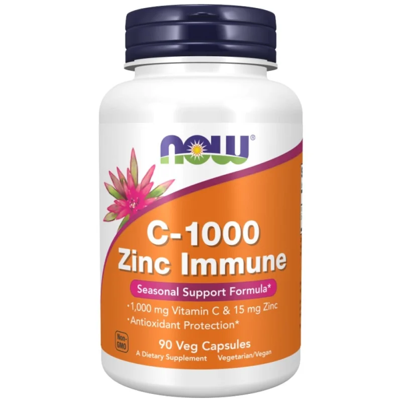 C-1000 Zinc Immune | Vitamin C + Zinc Bisglycinate (90 дози) / 90 капсули