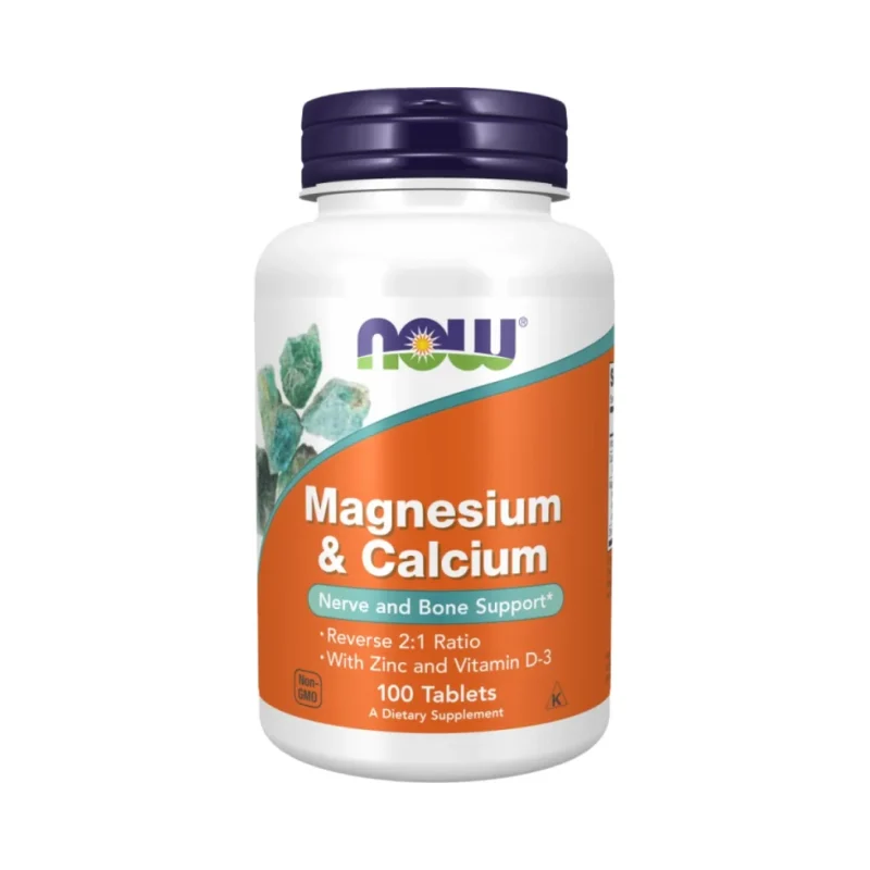 Magnesium & Calcium | with Vitamin D3 & L-OptiZinc (33 дози) / 100 Таблетки - NOW