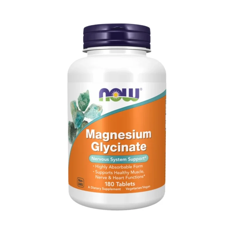 Magnesium Glycinate | Highly Absorbable Magnesium Bisglycinate (90 дози) / 180 Таблетки - NOW