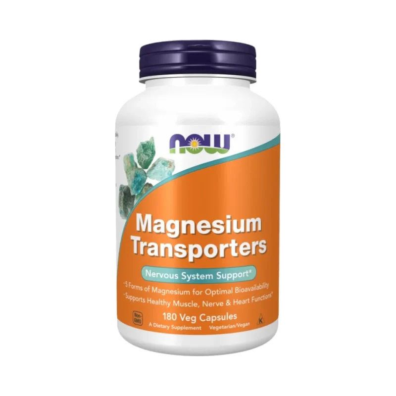Magnesium Transporters | 5 forms Magnesium Matrix (180 дози) / 180 капсули - NOW