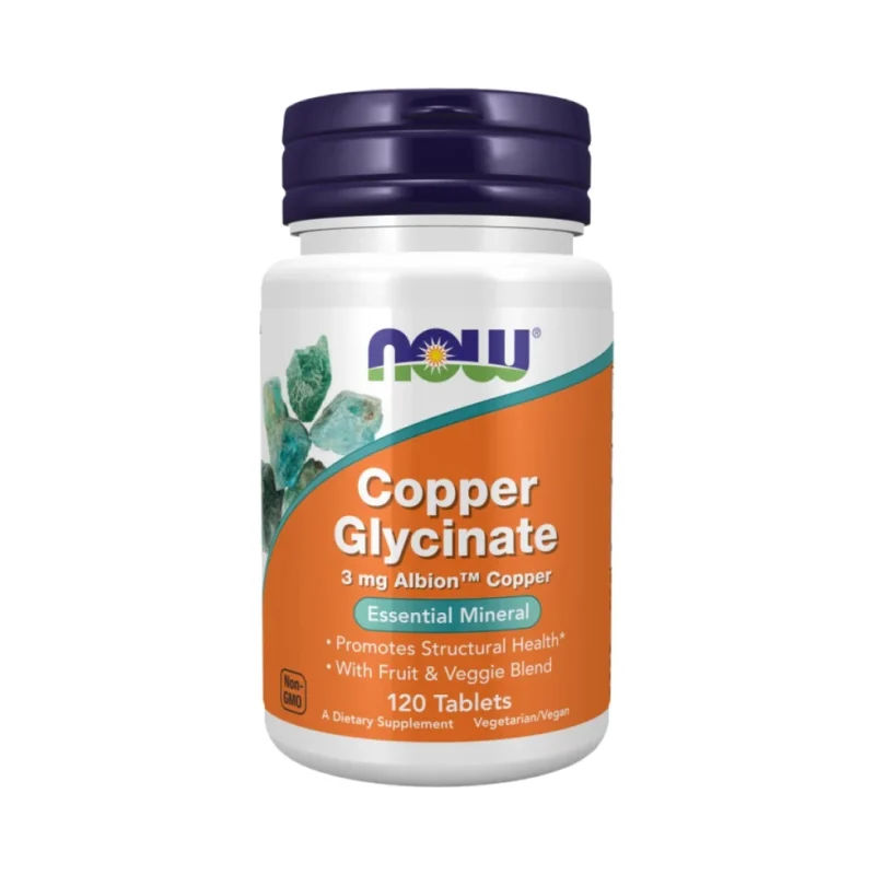 Copper Glycinate 3 mg | Albion™ Copper Bisglycinate (120 дози) / 120 Таблетки - NOW