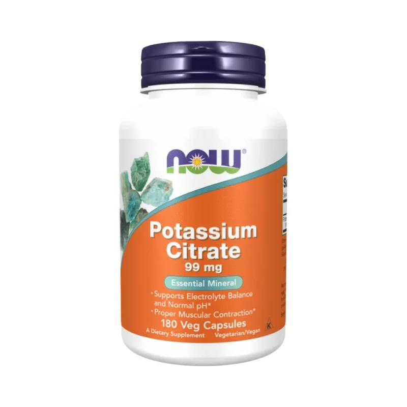 Potassium Citrate 99 mg (30 дози) / 180 капсули - NOW