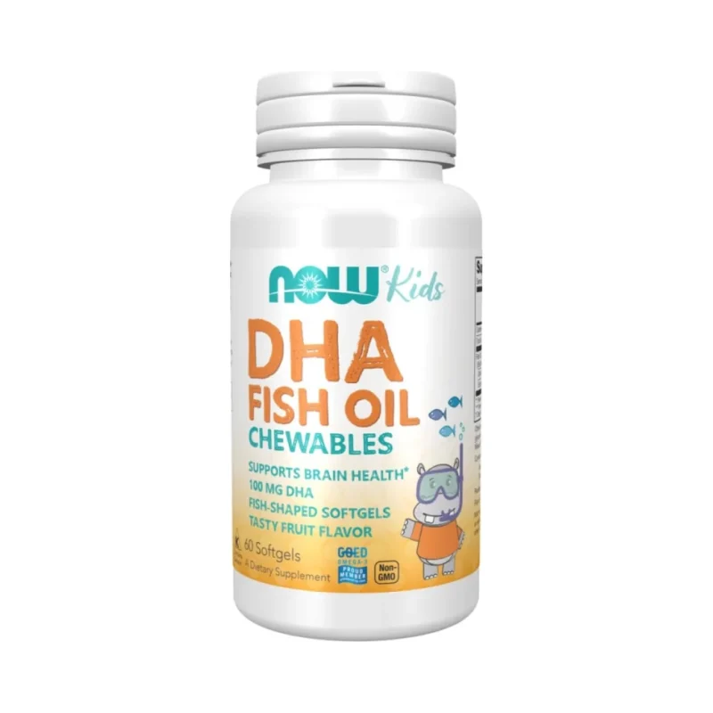 DHA 100 mg Kid's Chewable (30 дози) / 60 дъвчащи дражета - NOW