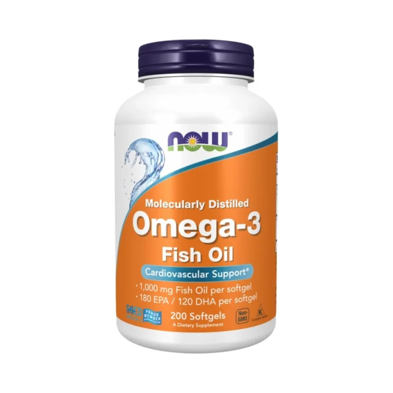 Omega 3 1000 mg / Molecularly Distilled (100 дози) / 200 Гел капсули - NOW